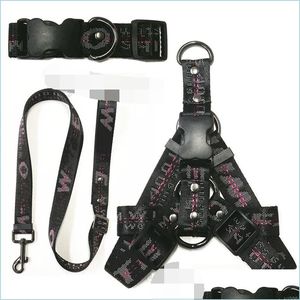 Colliers de chien Laisses Harnais et laisses de chien de concepteur Set No Pl Colliers de gilet pour petits chiens de taille moyenne Chat Réglable Heavy Duty Halter Dh8Ll