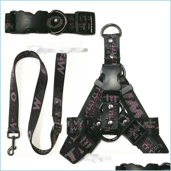 Collares para perros Correas Diseñador Arnés para perros y correas Set No Pl Chaleco Collares para perros pequeños medianos Gato Ajustable Heavy Duty Halter H Otdss