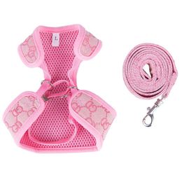 Colliers de chien Leashes Designer Harness and Set Classic Pattern Pet Pet Leash Breathable Mesh Pet Huisses pour les petits chiens Pardle Schnauzer Dhafi