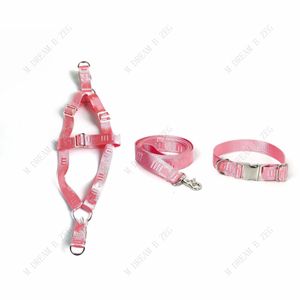 Halsbanden Designer Harnas Halsband Set Verstelbaar Nylon Klassiek Letterpatroon Stevig en duurzaam Huisdieren voor middelgrote honden Dhghl