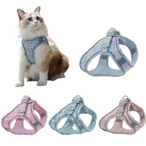 Hondenkragen ontleende honden katten harnas vest verstelbare puppy kitten kragen reflecterende wandel lood leiband set chihuahua harnassen voor kleine honden katten t221212