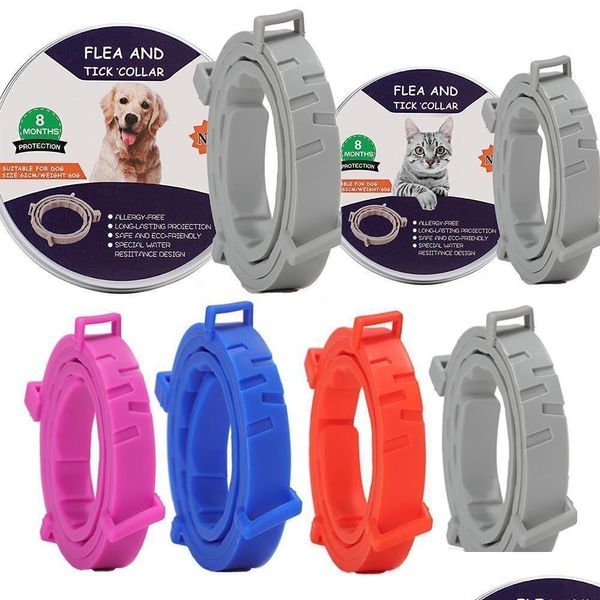 Colliers pour chiens Laisses Colliers pour chiens Laisses Collier anti-puces et tiques pour chiens Chats jusqu'à 8 mois Prévention Antimoustique Insectifuge Dhzqo