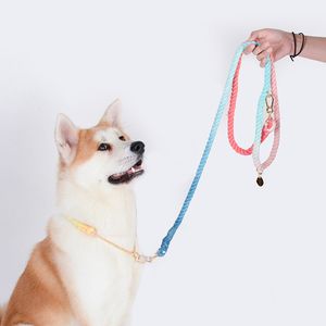 Hondenkragen aanrichtingen honden ronde katoenen honden leiden touw kleurrijke huisdier lange riem gordel outdoor honden wandeltraining leads touwen honden kraag 230512