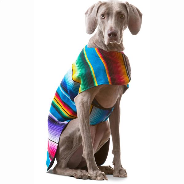 Collares para perros Correas Poncho para perros Manta de sarape mexicano hecha a mano Tie Dye Capa para perros Halloween Navidad Pascua Disfraz de vacaciones Suministros para mascotas 231110