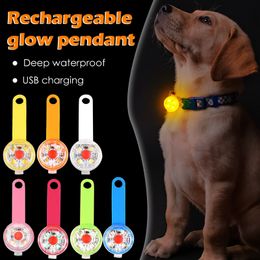 Collares para perros Correas Collares para perros Colgante antipérdida Impermeable Seguridad LED Luz intermitente USB Recargable Luz LED Colgante para perros Gatos Mascotas 230613