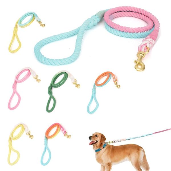 Collares De perro correas FT/1,5 M correa De cuerda mascotas con mango cierre De Metal fuerte para perros pequeños medianos grandes Correa De PerroDog