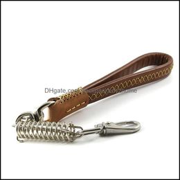 Collares para perros Correas Correa genuina para perros Cowe para perros medianos y grandes Correas para entrenamiento de mascotas Correas para correr Primavera resistente para caminar Big Col Otuet