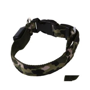 Collares para perros Correas Verde L Mascotas Led Leopardo Noche Collar de seguridad Entrega de gota ajustable Hogar Jardín Suministros para mascotas Dhpvh