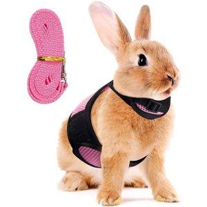 Collares para perros Correas Arnés Plomo Suave para Conejos Chaleco de malla para hámster con elástico L304D