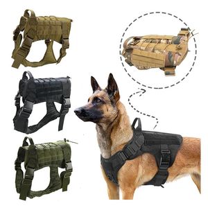 Colliers pour chiens Laisses Harnais Laisse Boucle en métal Berger allemand pour grands chiens Entraînement militaire K9 Rembourré Gilet à dégagement rapide AccessoriesDo