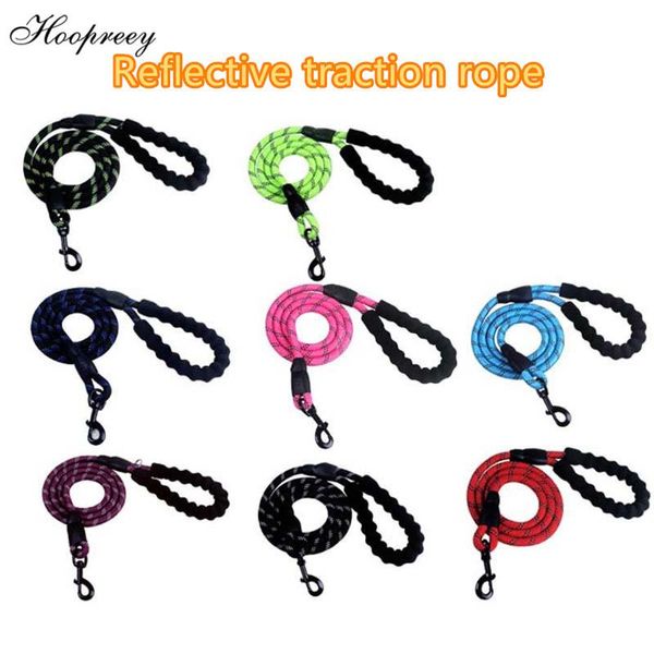 Collares para perros Correas Correa mediana grande Correas de collar de cuerda de nylon reflectante para perros Seguimiento de tirón de alta calidad con mango cómodo 20E