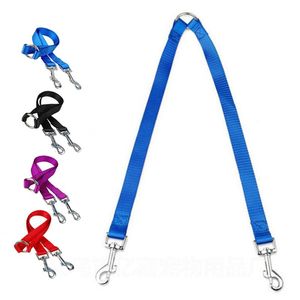 Colliers de chien Laisses Laisse pour 2 chiens Double Twin Double coupleur deux en un Nylon solide en forme de V Fournitures de marche Accessoires pour animaux de compagnie Chien