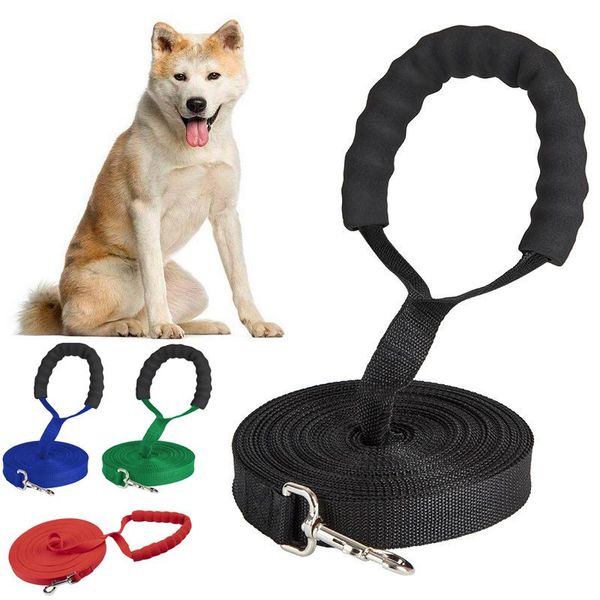 Colliers pour chiens, laisses, corde, poignée en éponge confortable, ceinture de sécurité pour animaux de compagnie, lanière d'entraînement en plein air, accessoires pour petits, moyens et grands chiens