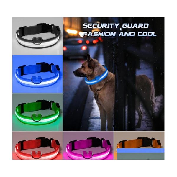 Colliers pour chiens Laisses Led Collier pour animal de compagnie rechargeable Nuit Sécurité Clignotant Animaux Antilost / Accident de voiture Glow Laisse Chiens Luminous Fluoresce Dhu84