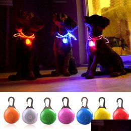 Colliers de chien Laisses Lampe de poche LED Collier de chat Pendentif brillant Nuit Sécurité Pet Leads Collier Lumineux Décoration lumineuse pour Dogs3 Dhwqj
