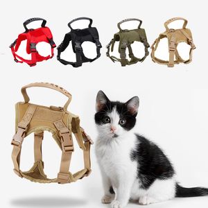 Hondenkragen ontleent Militaire tactische kattenhoenkarnas Vest Kraag Nylon 600D Molle Ademend verstelbare borstband Training Walking Safety Puppy 230823