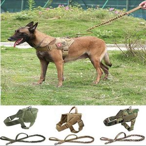 Colliers pour chiens, laisses, harnais tactique militaire K9, collier pour animaux de compagnie, petit et grand gilet de Service avec poignée, produits pour chiens