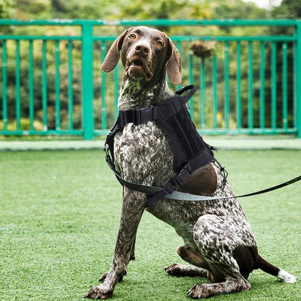 Collares para perros correas arnés táctico militar pastor alemán mascota pequeño chaleco grande con mango correa elástica de nailon para cachorros