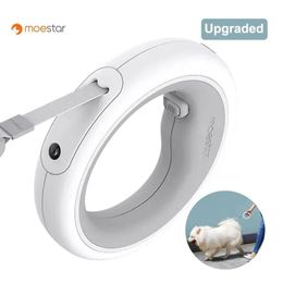 Colliers pour chiens Laisses Moestar Laisse rétractable pour animaux de compagnie UFO avec lumière LED Marche nocturne Laisse pour chien intelligente Main libre Anti-choc Couleur grise 231129