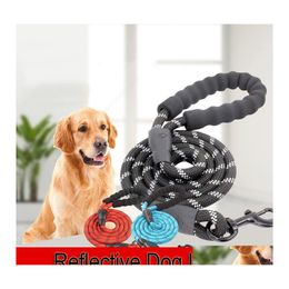 Colliers pour chiens Laisses Mticolor Reflective Durable Training Running Medium Large Dogs Collar Laisse Labrador Rottweiler Lead Rope Soft Ote7H