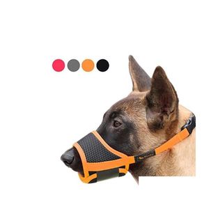 Colliers de chien Laisses Museau Nylon Doux Anti-aboiement Anti-aboiement Sécurisé Mesh Respirant Animaux Bouche Er Pour Petits Chiens de Taille Moyenne 4 Couleurs Dhfcj