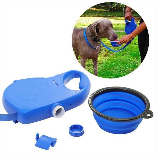 Collares para perros Correas Nylon 4 pies Correa extensible Dispensador de agua para caminar al aire libre Z0609