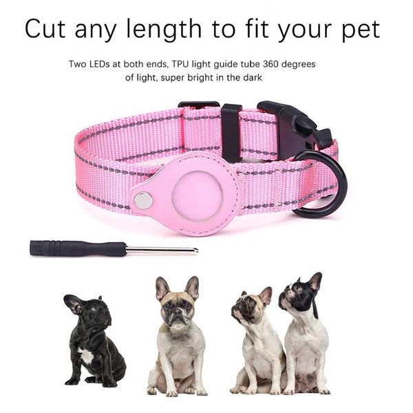 Colliers de chien laisses en Nylon collier de chat pour animaux de compagnie GPS Finder couvre pour Apple Airtag emplacement Anti-perte Tracker étui de protection