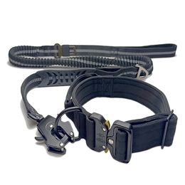 Collares para perros Correas Nylon Tactical Dog Collar Correa Ajustable Durable Collar Para Perros Medianos Grandes Heavy Duty Bungee Dog Leash Collar Accesorios 230613