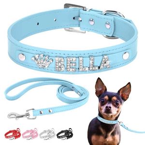 Colliers de chien laisse les laisses personnalisées en laisse en laisse chiot chaton collier en strass