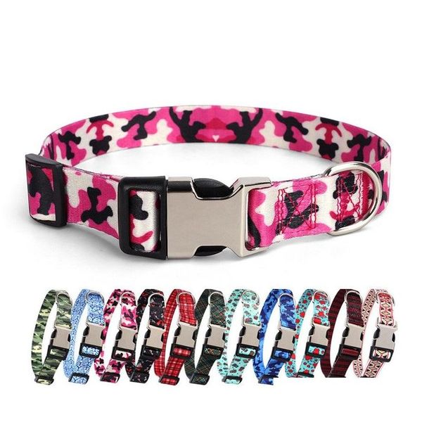 Collares de perro Correas Personalizadas Nylon Plaid Niño Niña Ungs Collar Personalizado Grabado Nombre Etiqueta de identificación Pequeño Producto grande Mascota 20220928 Dro Dhfel