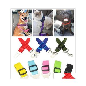 Colliers de chien Laisses Siège de voiture pour animaux de compagnie Ceinture de sécurité Harnais de retenue Laisse de plomb réglable Clip de voyage Chiens Fournitures Accessoires Drop De Dhh3W