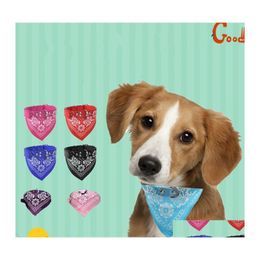 Hondenkragen ontleende huisdier kattenbandana sjaal kraag bloem geprinte verstelbare hondje nekband driehoek sjaals 3 3kl e1 drop delive othpk