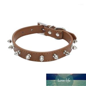 Halsbalsingen Leidingen Huisdier Cool Spiked Studded Synthetisch Lederen Kraag Gepersonaliseerd Puppy Naamplaatje voor kleine Medium Grote Dogs1