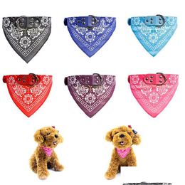 Collares para perros Correas Collar para perros para mascotas Correa Pu Cuero Collares para gatos Corbata Cachorro Pastor alemán Perro Pitbl Suministros para mascotas Dro Dhabg