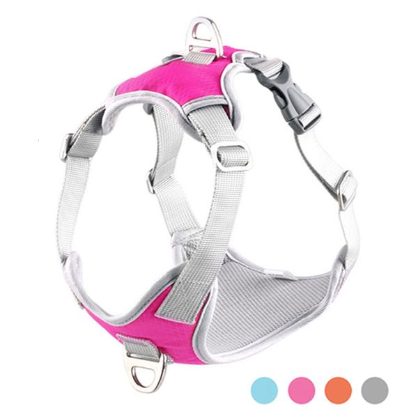 Collares para perros Correas Pet Dog Arnés Chaleco Forro suave Ajustable Reflectante Pequeño Mediano Perros Arnés Collar Transpirable Entrenamiento para caminar Productos para mascotas 230829