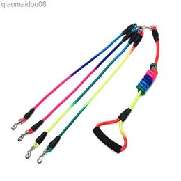 Collares para perros Correas Correa para perros para mascotas Correa doble para perros doble Cuerda de nailon colorida para perros Paseo 2/3/4 Correa para perros Mango de espuma antienredos desmontable 1,9 m HKD230822