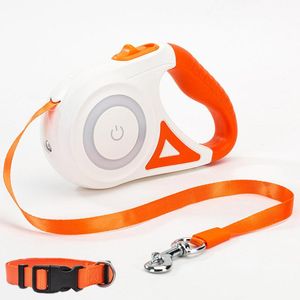 Halsboorden Leidingen Huisdier Duurzaam Hoogwaardige Streamer LED-verlichting Tractie Touw Producten Leash Nylon Automatisch Uitschuifbaar