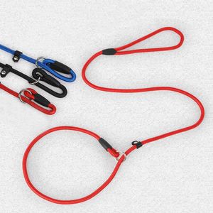 Collares para perros, correas para mascotas, correa para cachorros, cuerda deslizante, collar de cadenas de nailon de plomo, entrenamiento sin tirones para perros pequeños, negro, rojo, azul, Z0609