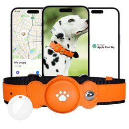 Halsbanden Hondenriem Huisdieren Tracker Locator Mitag Waterdichte tracking Slimme halsband Werkt met Apple Find My iOS Alleen voor iPhone iPad 230915