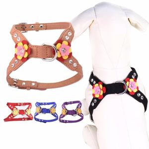 Colliers pour chiens Laisses PipiFren Petits Chiens Harnais Gilet Chiot Bling Accessoires Fleur Pour Animal De Compagnie Produit Animaux Fournitures Hundeleine