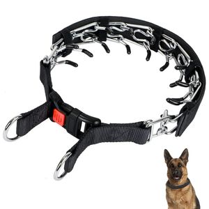 Halsbanden Riemen Prong Training Halsband Duurzaam Nylon Bedekt Huisdier Pinch voor Honden met Snap Gesp No Pull Medium en Large 230719