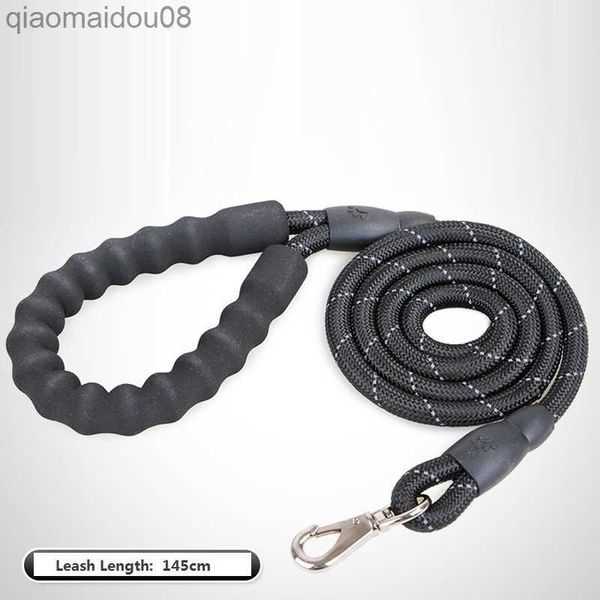 Collares para perros Correas Correa de nailon gruesa de calidad para perros Correa de control de cuero cómoda para perros pequeños medianos grandes Pitbull Gold Retriever Accesorios HKD230822