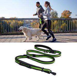 Halsbanden Riemen Intrekbare Handsfree Riem Voor Hardlopen Verstelbare taille Reflecterende Explosieveilige Punch Touw Riem Dierbenodigdheden Z0609