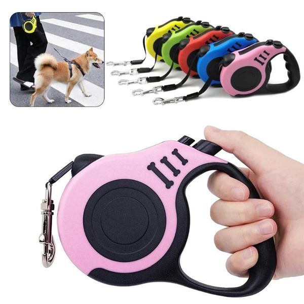 Colliers pour chiens Laisses Laisse rétractable Automatique Nylon Chiot Chat Traction Corde Ceinture Animaux Marche Pour Petits Chiens Moyens Pet AccessorieDog