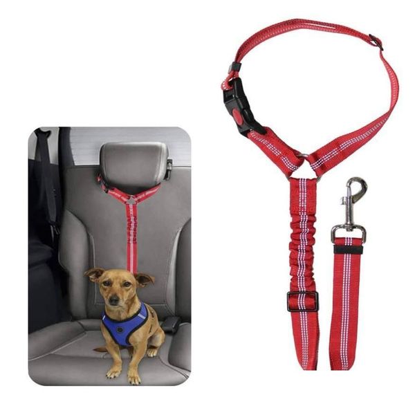 Colliers pour chiens Feshes See ceinture de sécurité Recage de sécurité rétractable Harnais pour la voiture Ajustement de la ceinture de sécurité Route de sécurité pour animaux de compagnie avec pun dhioq élastique