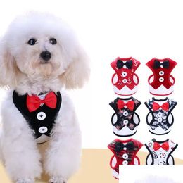 Hondenkragen ontleen aan kleine hond avondjurk bowknot waistcoat harnas riemen riem linghonden pet pet benodigdheden drop levering 2022 dh6xi