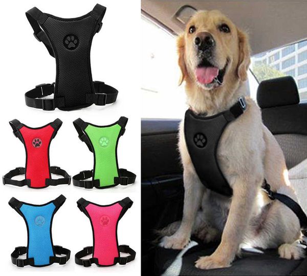 Colliers pour chiens Laisses Nylon souple Harnais de siège de voiture pour chien Harnais de sécurité pour véhicule pour chien Harnais de ceinture de sécurité Noir Rouge Bleu Couleurs pour chiens de taille moyenne T221212