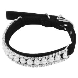 Dog Collars Riemen - Store Rhinestone Pearl Chain Collar Princess for Dogs Cats Pet Leads Accessoires (roze) M