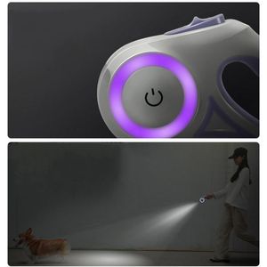 Hondenkragen leashes streamer led lights riem duurzaam nylon huisdier wandelen automatisch uitbreiden premium intrekbare tractie touw productendog