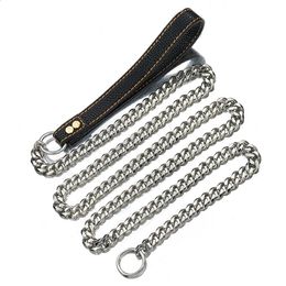 Halsbanden Sterke roestvrijstalen slipriem Heavy-duty Cubaanse kettinghalsband voor middelgrote honden Pitbull Bully Accessoires 231118